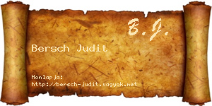 Bersch Judit névjegykártya